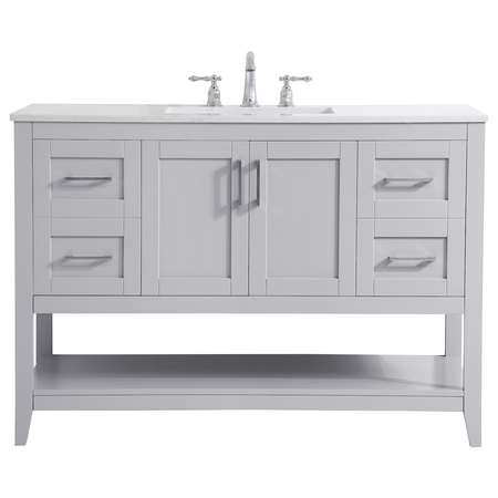 ELEGANT DECOR 48 Inch Single Bathroom Vanity In Grey VF16048GR